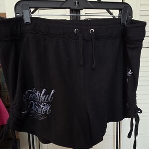 Beautiful Disaster Sixe 1X Black "Don't Judge Me By My Past" Athletic Shorts